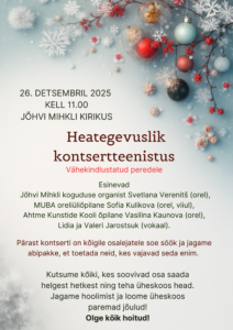 Heategevuslik kontsert-teenistus vähekindlustatud peredele